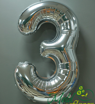 Foil Number "3" Silver photo 394x433